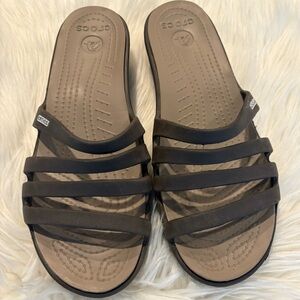 CROCS Women's Dark Brown Strappy Sandals